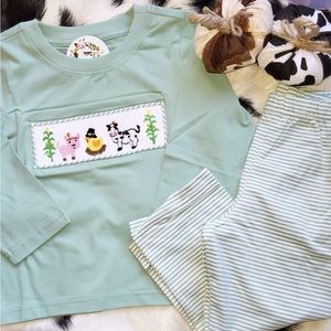 Thanksgiving on the farm 2T shirt and pant set